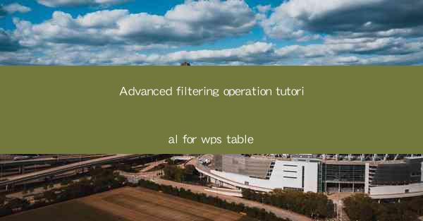 Advanced filtering operation tutorial for wps table