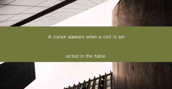 A cursor appears when a cell is selected in the table