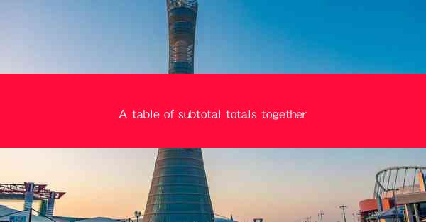 A table of subtotal totals together