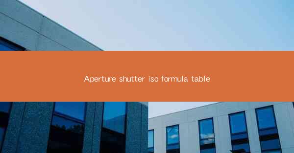 Aperture shutter iso formula table