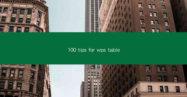 100 tips for wps table