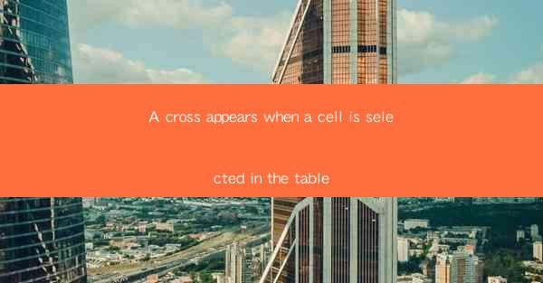 A cross appears when a cell is selected in the table