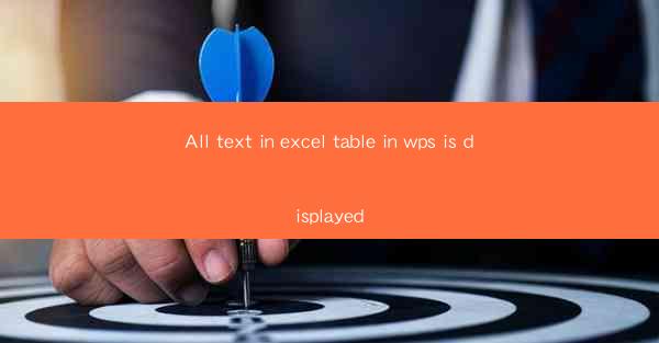 All text in excel table in wps is displayed