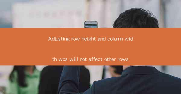 Adjusting row height and column width wps will not affect ot
