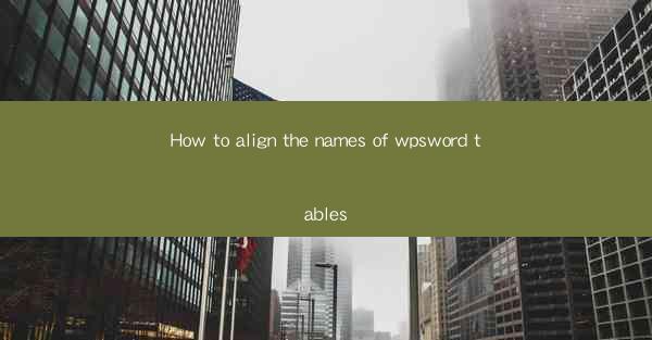 How to align the names of wpsword tables