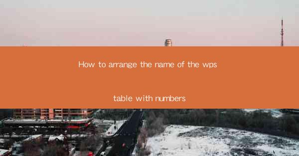 How to arrange the name of the wps table with numbers