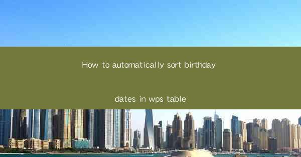How to automatically sort birthday dates in wps table