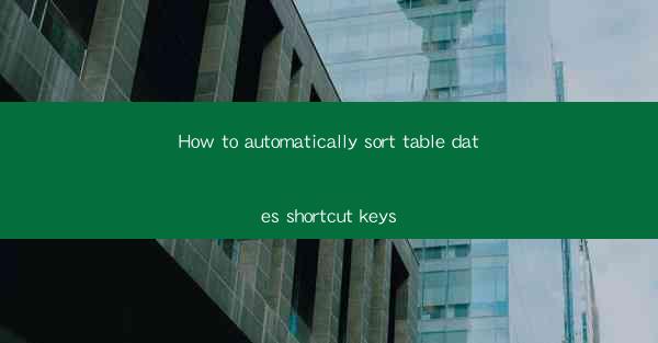 How to automatically sort table dates shortcut keys