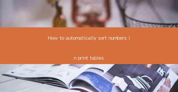 How to automatically sort numbers in print tables