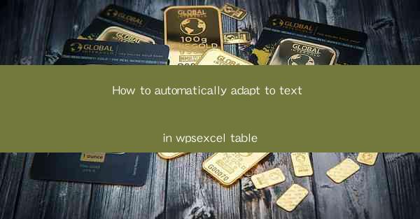 How to automatically adapt to text in wpsexcel table