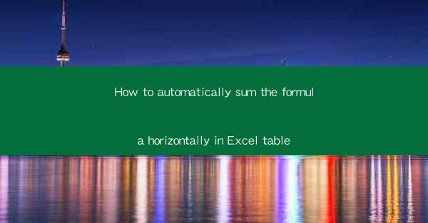 How to automatically sum the formula horizontally in Excel t