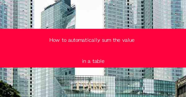 How to automatically sum the value in a table