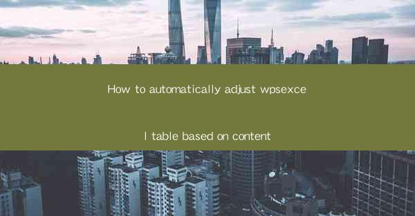 How to automatically adjust wpsexcel table based on content