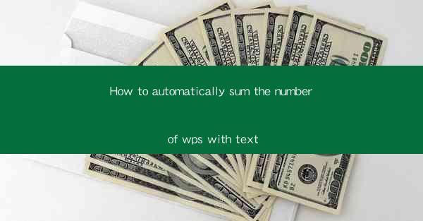 How to automatically sum the number of wps with text