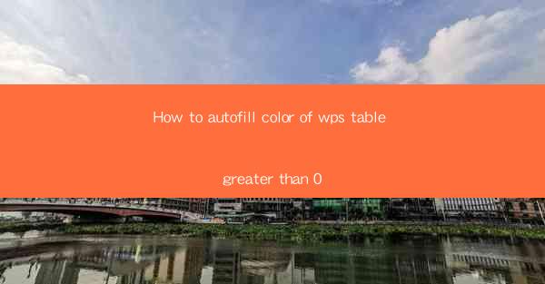How to autofill color of wps table greater than 0