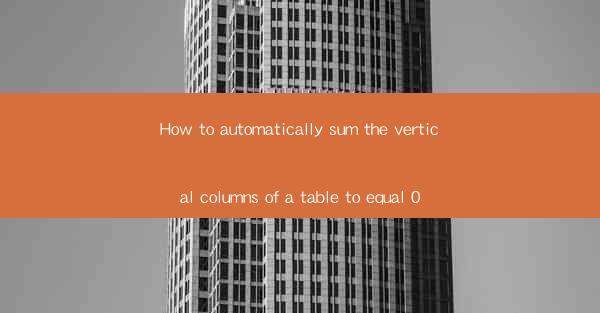 How to automatically sum the vertical columns of a table to 