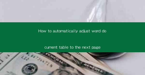 How to automatically adjust word document table to the next